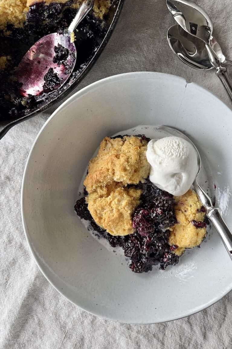 Dewberry Cobbler with Cornmeal Biscuit